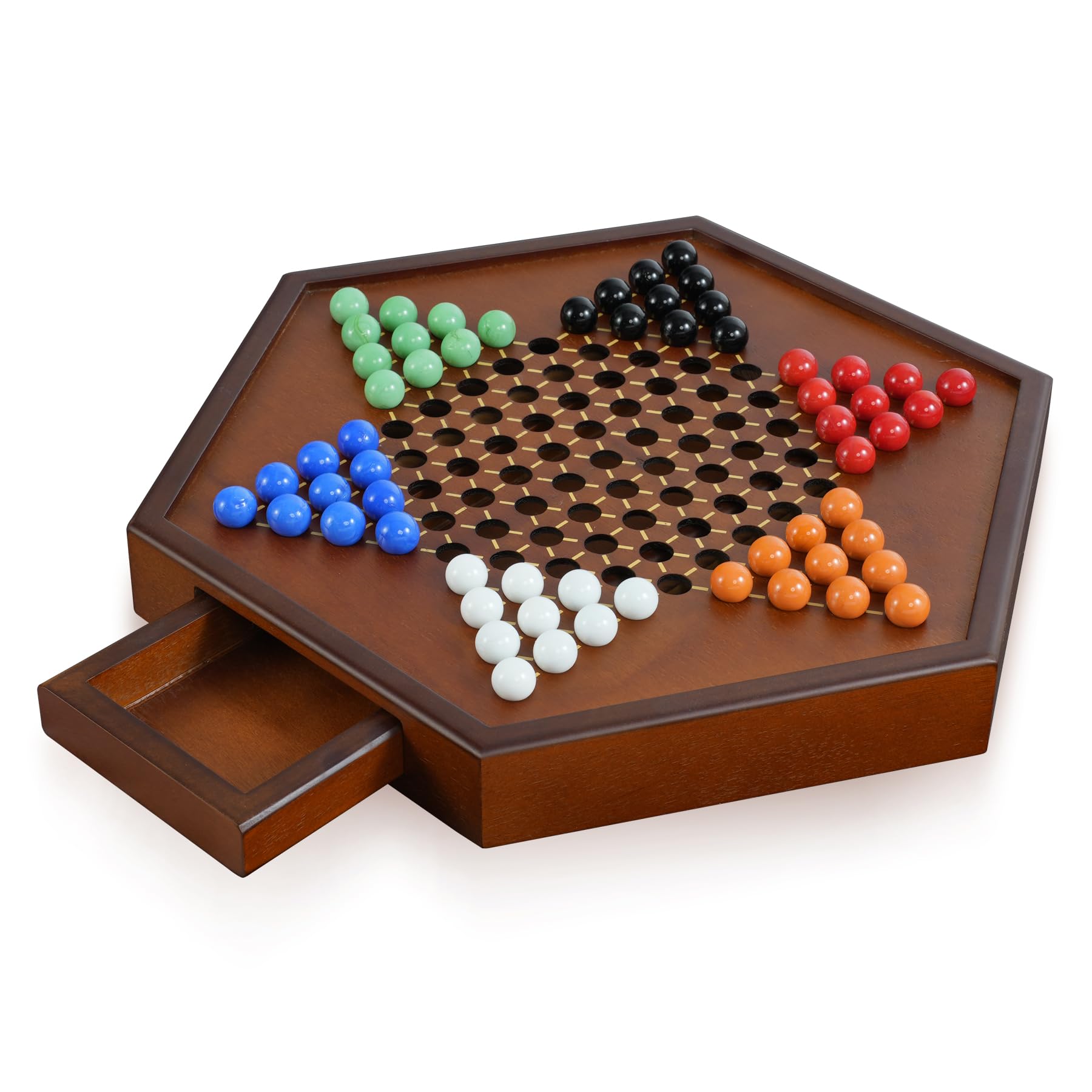 YUN RUI Chinese Checkers board with a 15-inch surface for comfortable adult play