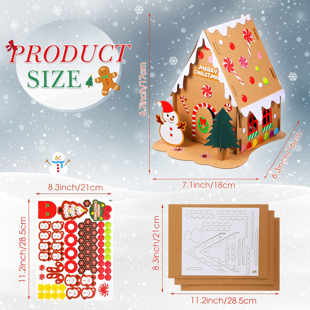 Yunsailing 6-set gingerbread houses candy-cane pattern brightens gift-ready decorations