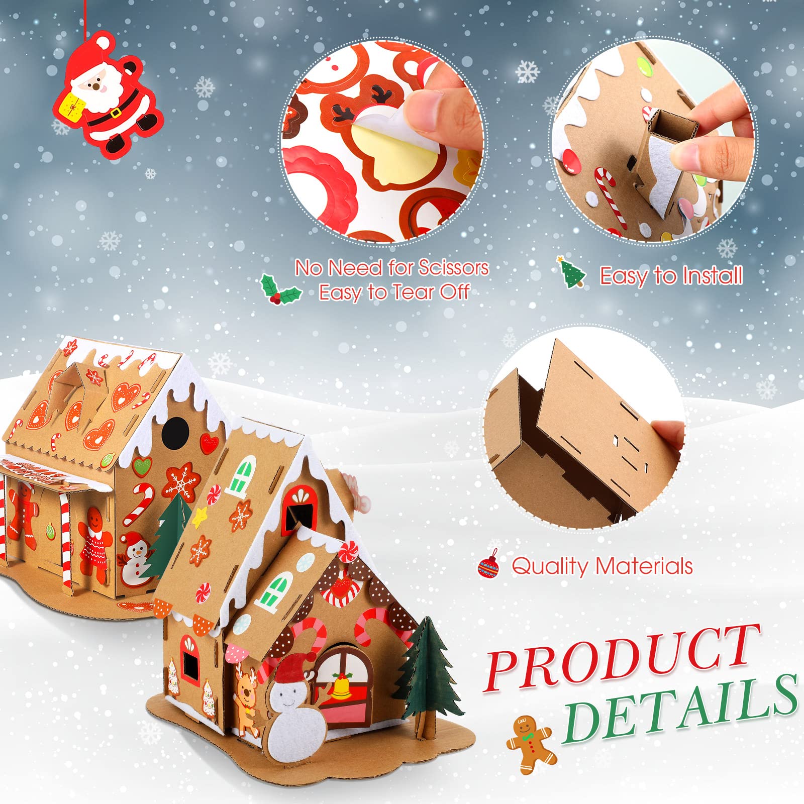 Yunsailing 6-set gingerbread houses gingerbread-man pattern inspires cozy seasonal crafts at home