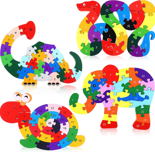 Yunsailing snail alphabet puzzle with colorful wood blocks for early recognition.