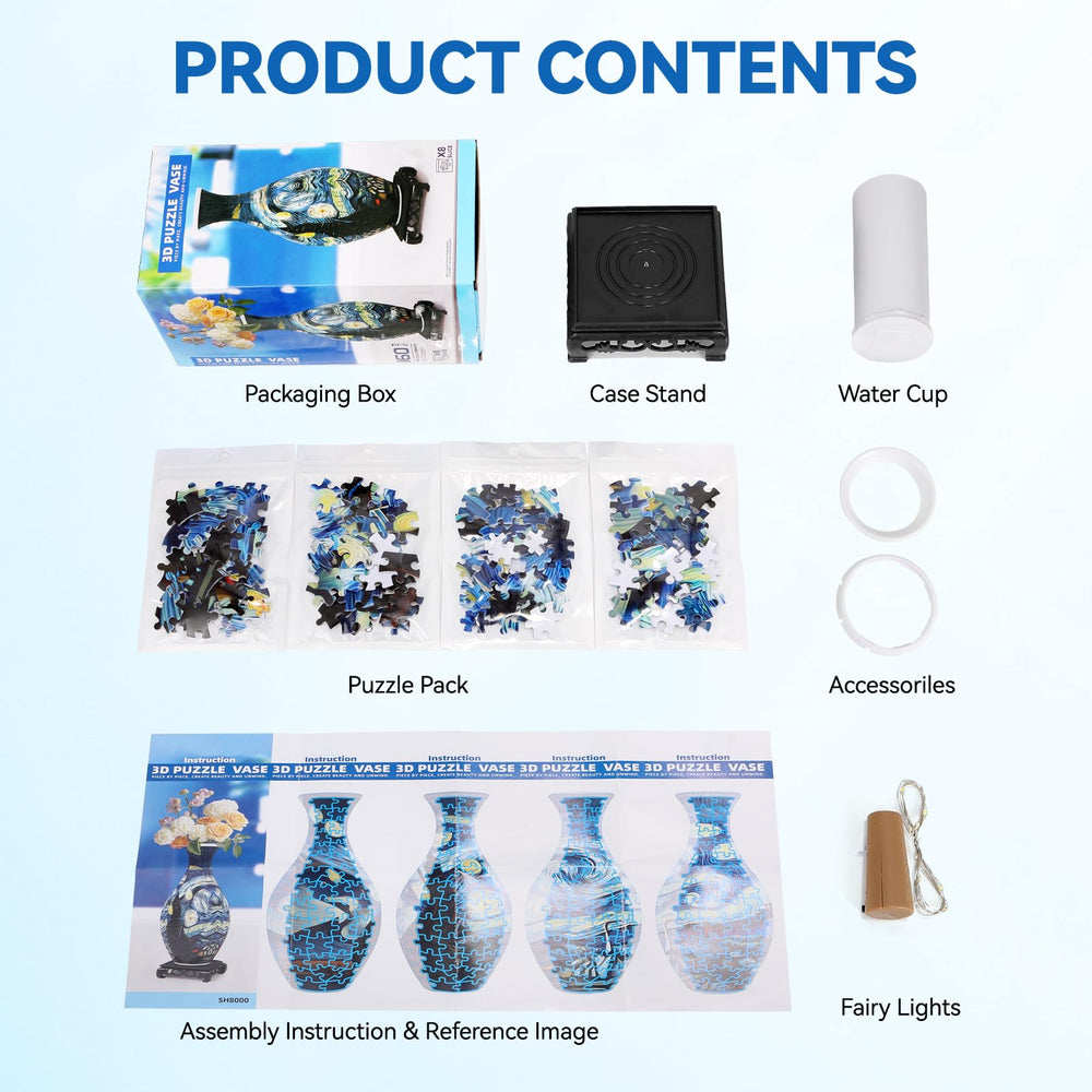 YunSheCSBS 3D puzzle vase made of durable materials for lasting display.