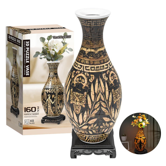 YunSheCSBS 3D puzzle vase with LED light for ambient home décor