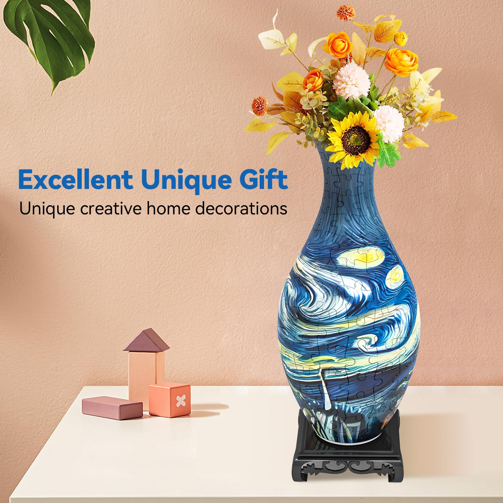 YunSheCSBS 3D puzzle vase water cup removable for real or artificial flowers.