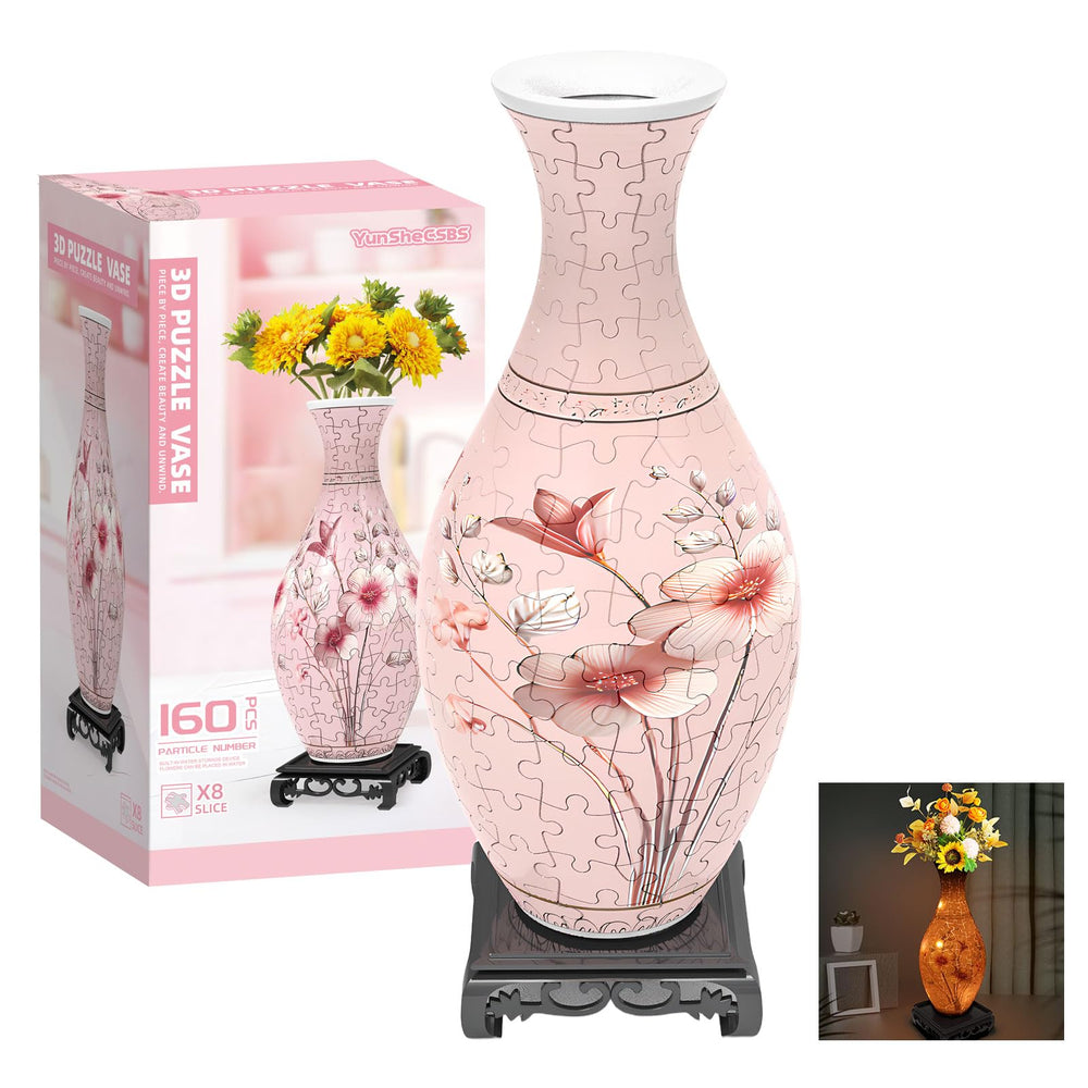 LED vase glow creating ambient night ambiance in pink
