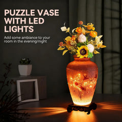 YunSheCSBS LED light vase glowing softly for cozy evening ambience.