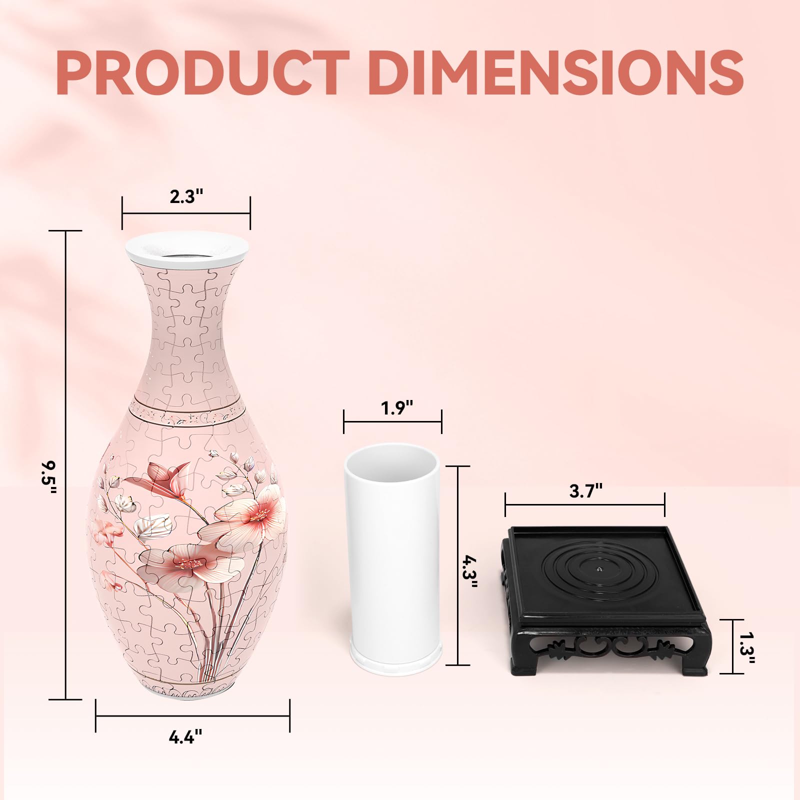 Vase placed in a home decor setting with pink hue
