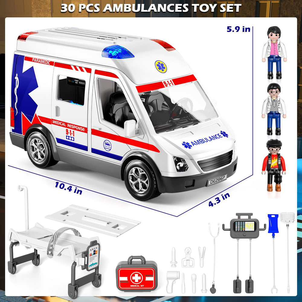YunWings ambulance toy battery-powered sounds spark imagination safely.