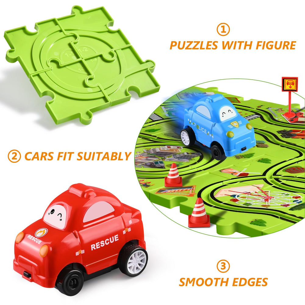 YunWings three small cars glide smoothly on the track.