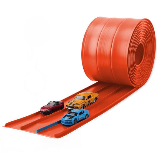 YUOIOYU 3-Lane Race Track side view with three cars racing together for shared excitement