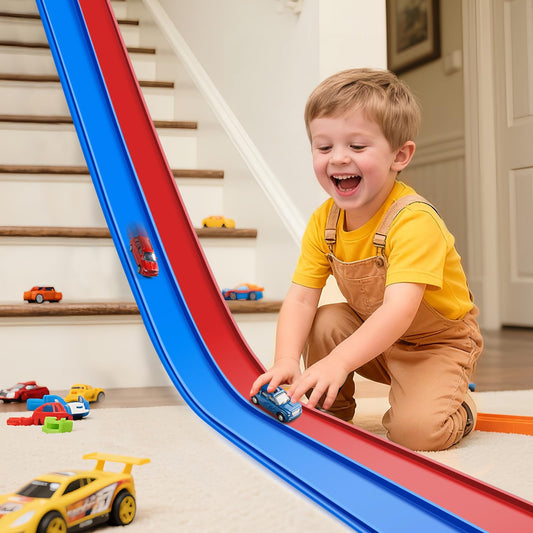 Yuoioyu Flex Tracks 15ft unrolls for instant race fun on any surface.