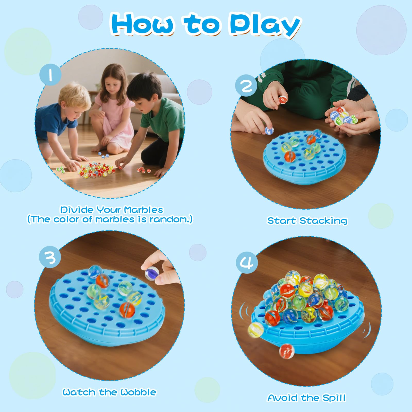YUOIOYU blue base provides a sturdy stage for steady balancing.