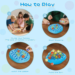 YUOIOYU blue base provides a sturdy stage for steady balancing.