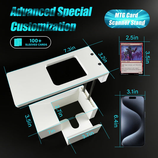 YupeTryp MTG card scanner stand adjustable phone holder provides sharp focus during scans.