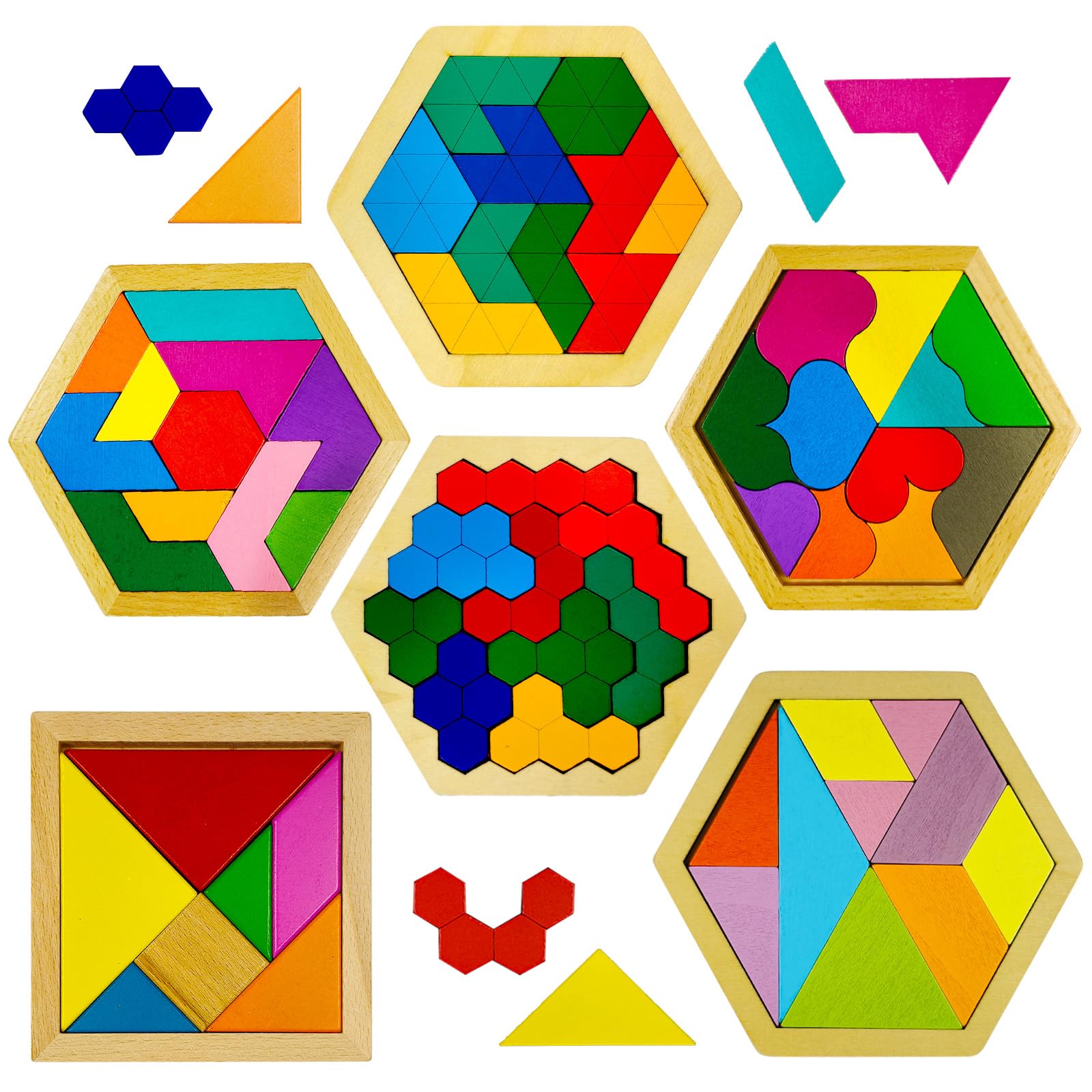 YUQILIN tangram puzzles showcase bright colors to spark creativity in kids