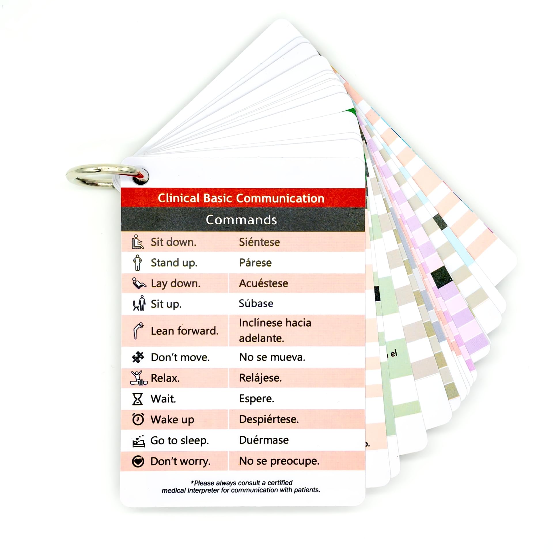Yusetoyue portable flash cards enable quick reference during rounds.