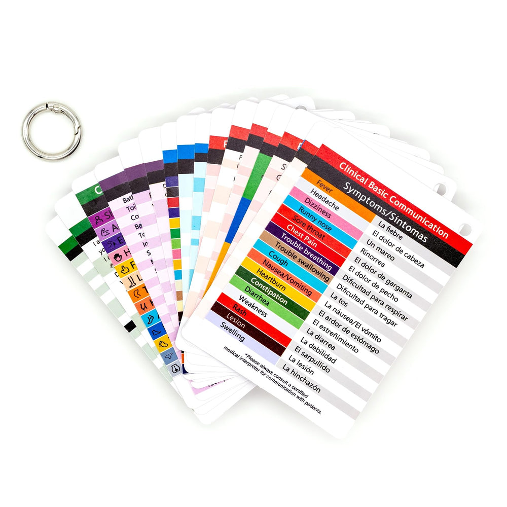 Yusetoyue Medical Spanish flash cards cover essential phrases for clear patient communication.