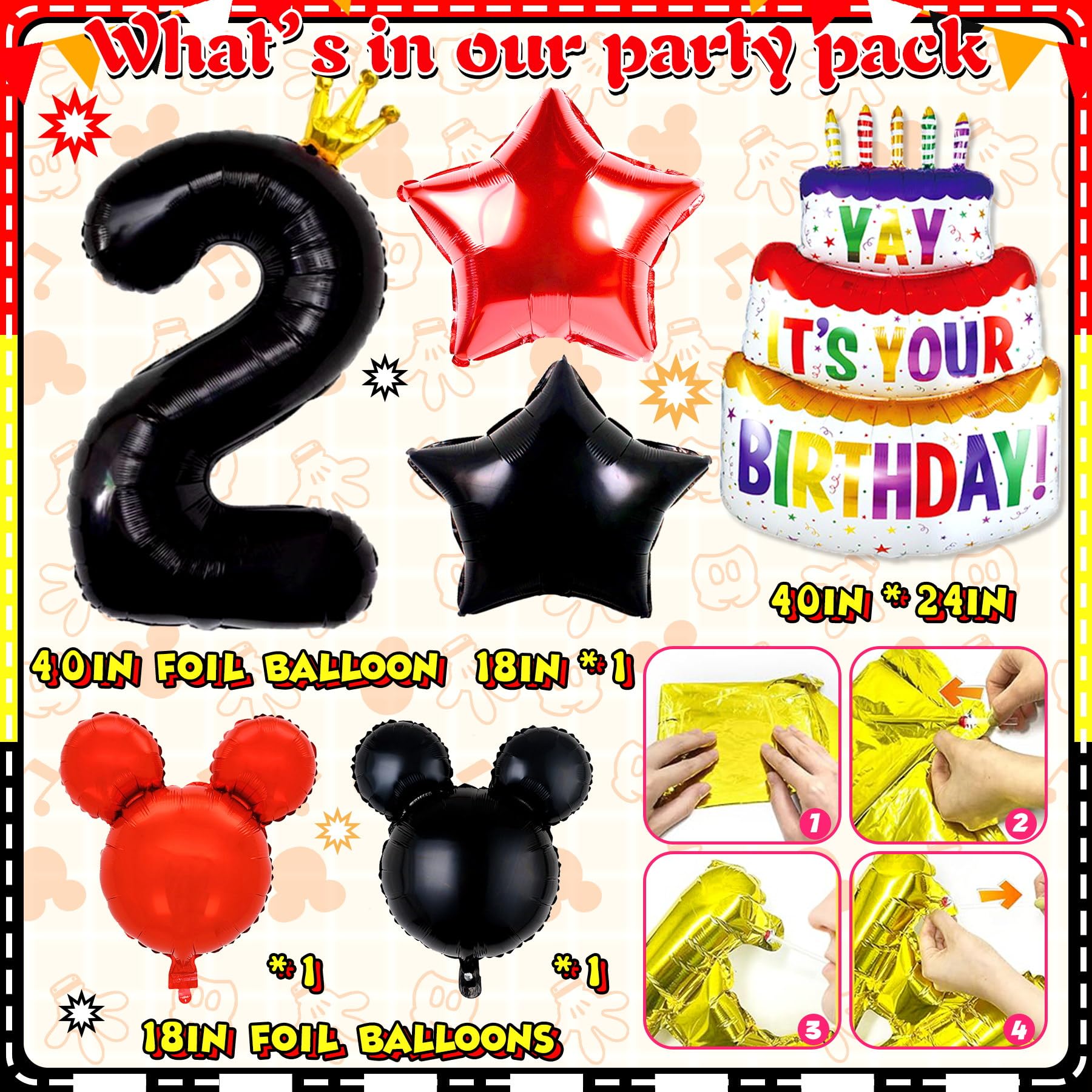 Yusino Oh Twodles mouse foil balloons as festive focal points