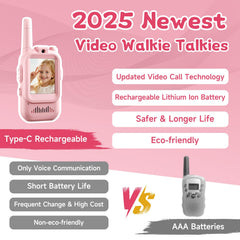 YUSSBCU handheld video intercom in use by children during family playtime.