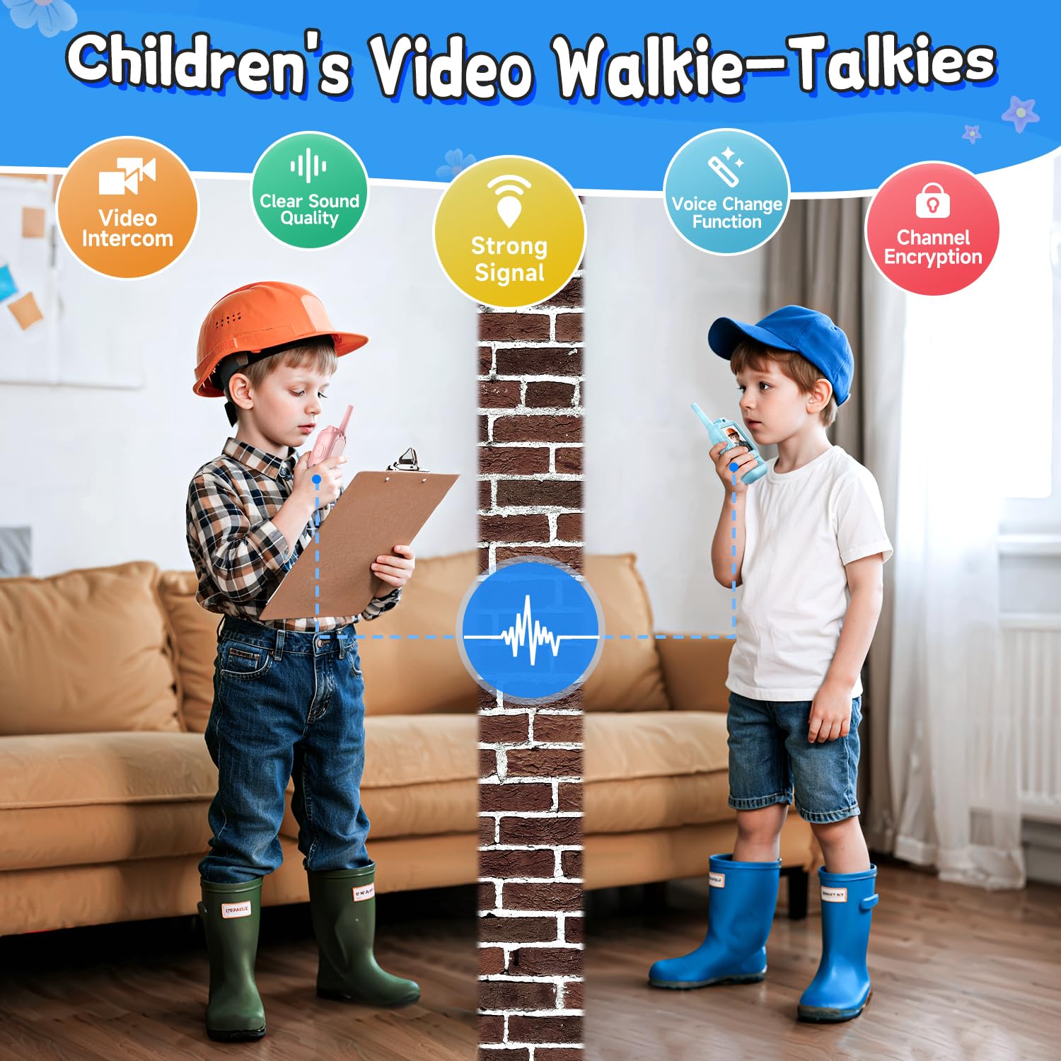 YUSSBCU video walkie talkies pink pack side: comfortable hold during hikes