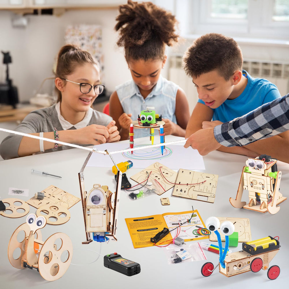Yutin 5-in-1 STEM robot kit walking robot showcases robotics motion and fine motor practice.