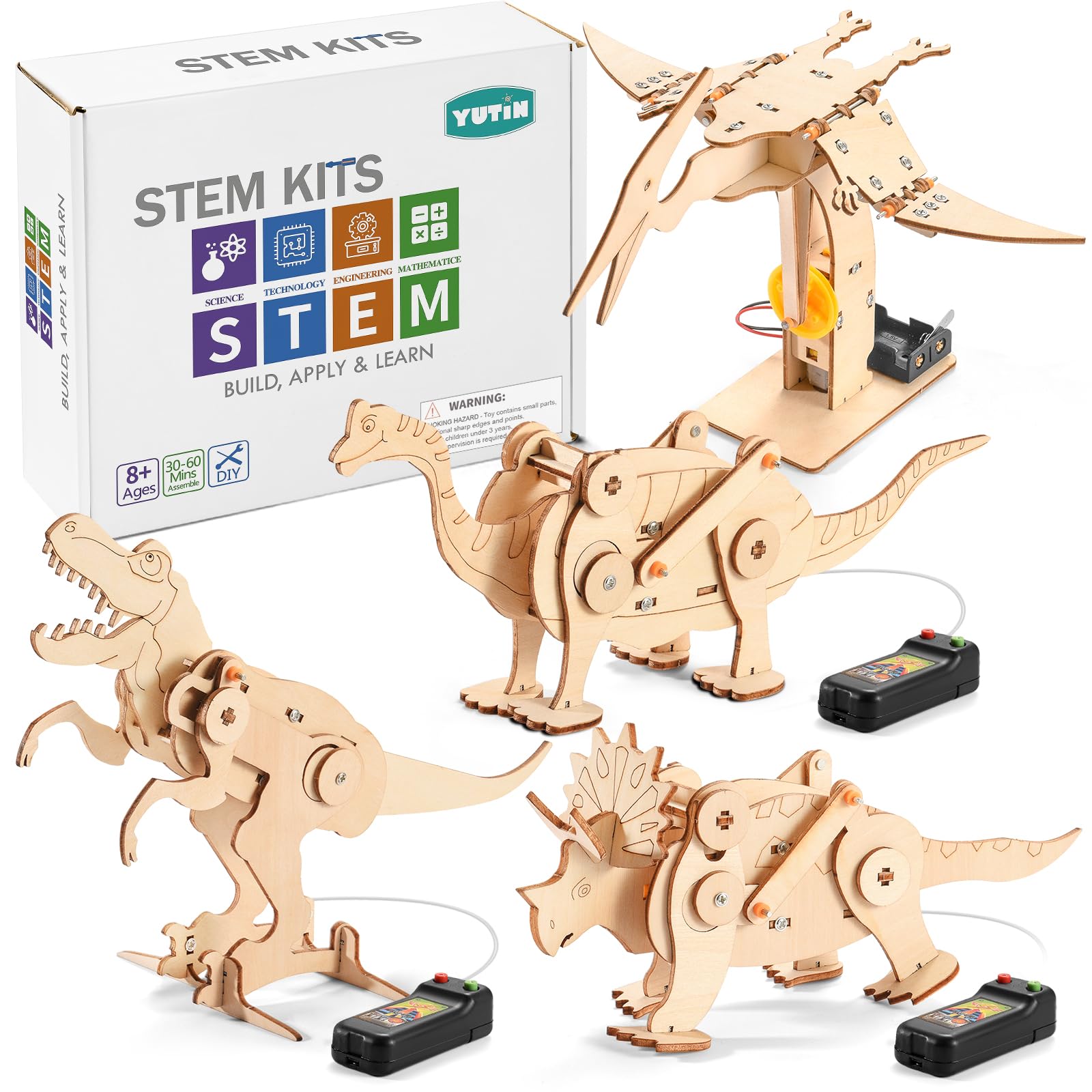 Yutin dinosaur STEM kit tyrannosaurus wooden puzzle enhances hands-on learning with movement
