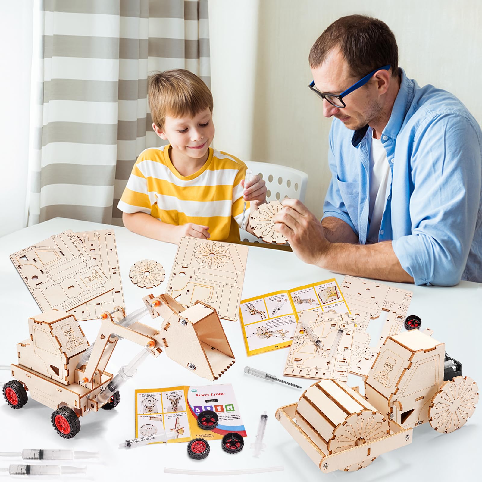 Yutin Road Roller wooden kit assembled for construction play.