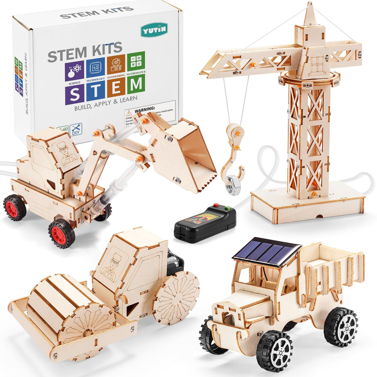 Yutin STEM kit Tower Crane assembly for hands-on engineering learning.