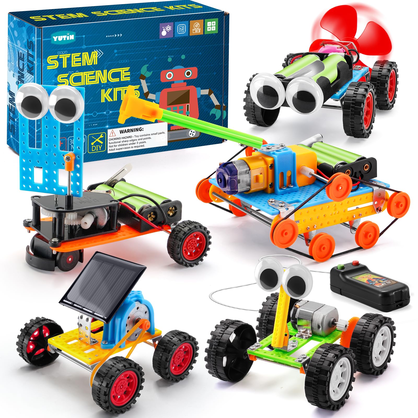 Yutin STEM kit set with five robot cars for ages 8-12 sparks hands-on exploration