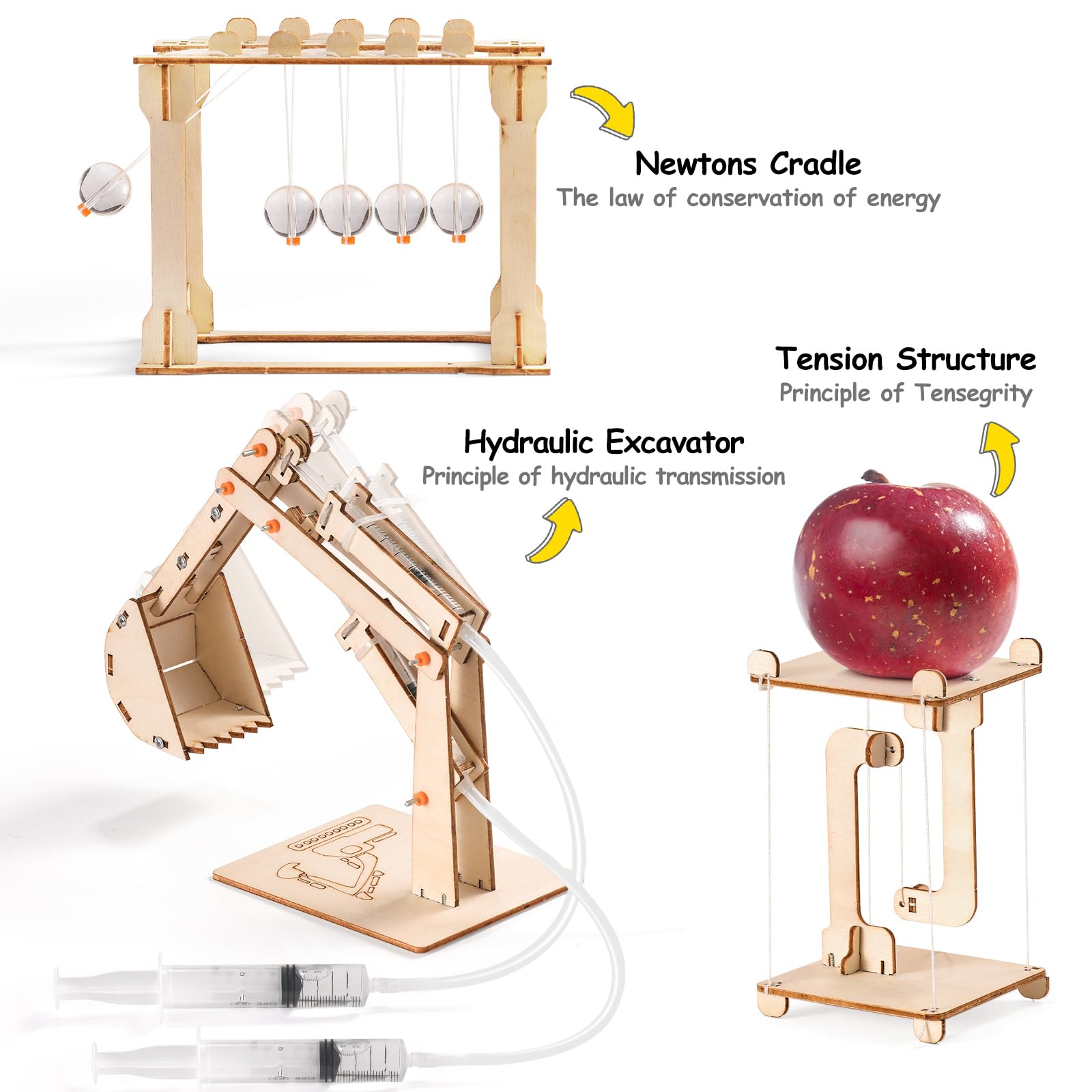 Yutin STEM kits hydraulic excavator kit explores hydraulics during interactive digging