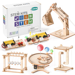 Yutin STEM kits Newton's cradle assembly demonstrates momentum for hands-on physics learning