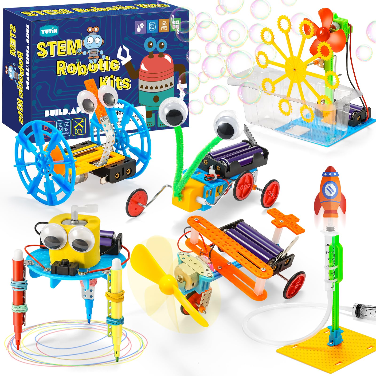 Yutin STEM robotics kit bubble machine in action, engaging curious minds through hands-on play.