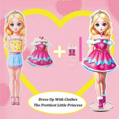 Yuzee Princess magnetic stickers set with 33 pieces for mix-and-match outfits.