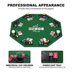YUZPKRSI green felt over sturdy MDF for smooth card handling and durable use.