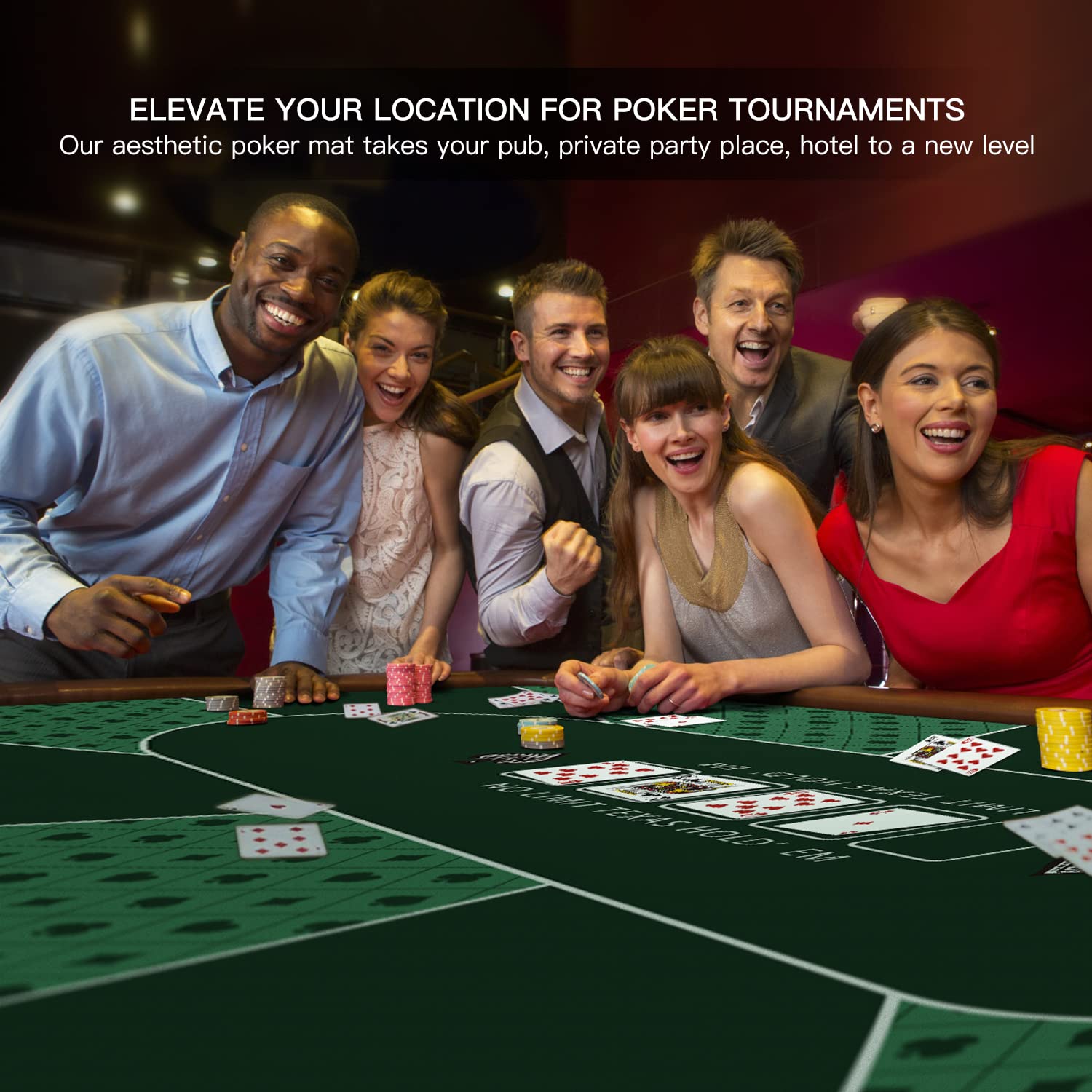 Large 70x35 inch layout supports up to eight players