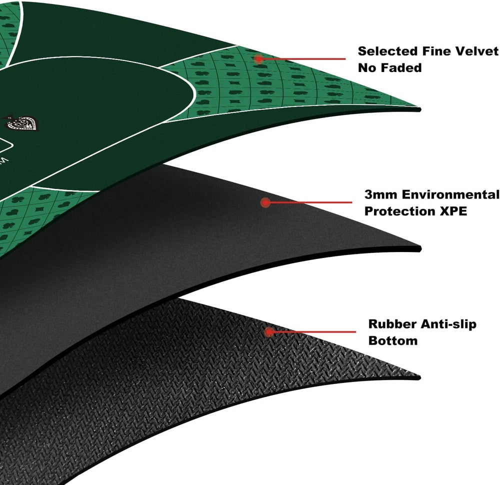 Elegant pattern on YUZPKRSI poker mat adds a classy home game touch