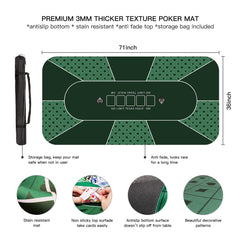 Non-slip base of YUZPKRSI poker mat grips the table for steady play