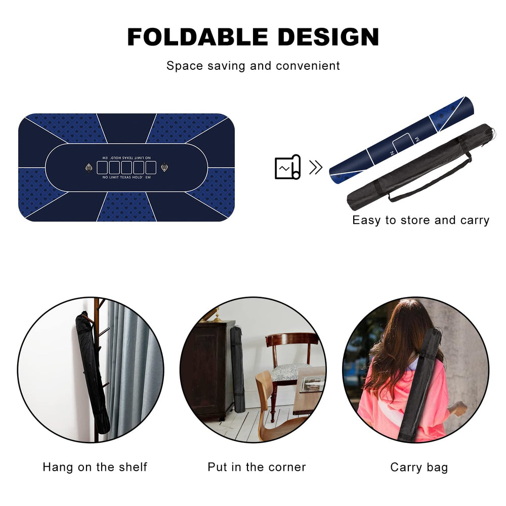 YUZPKRSI portable poker mat folds for compact storage