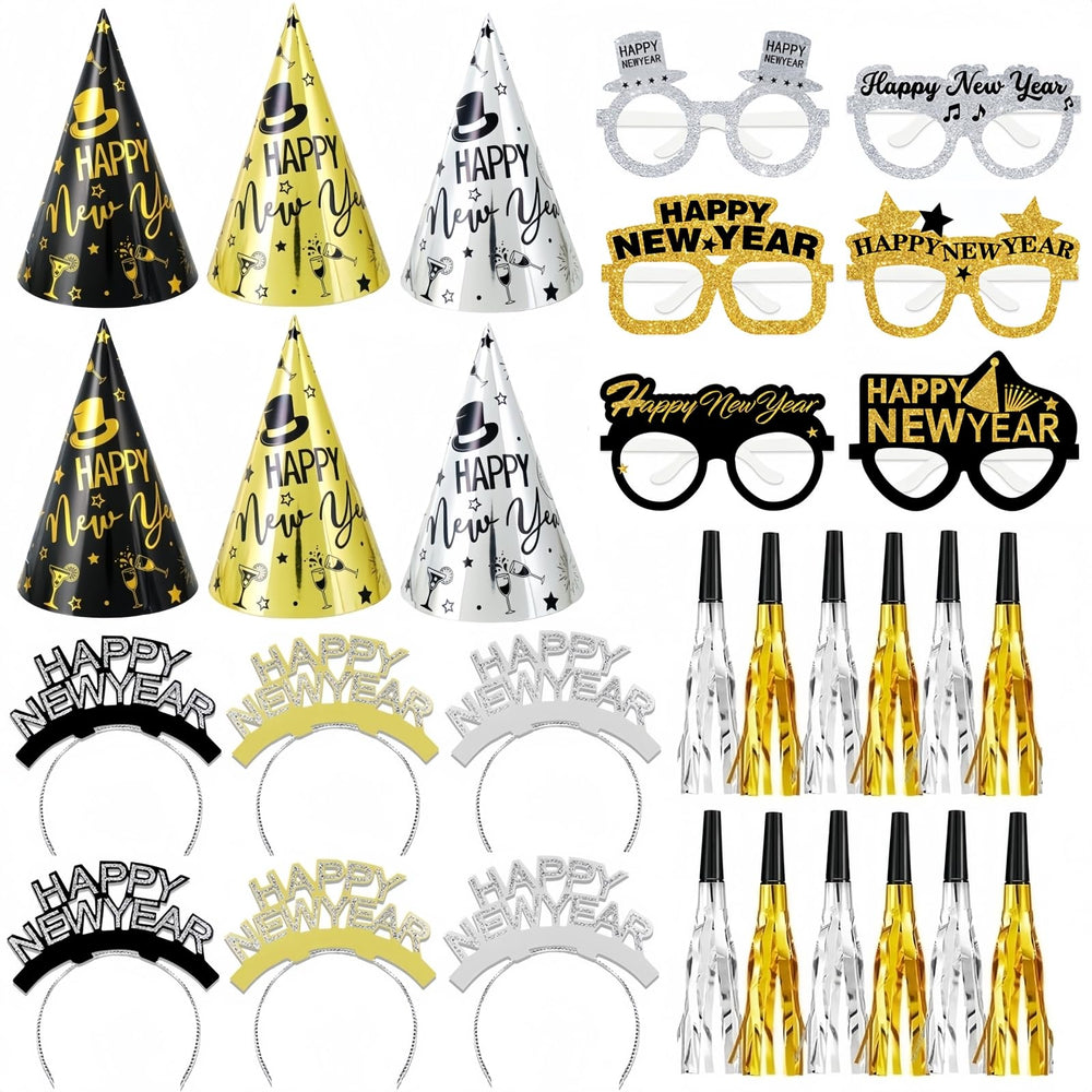 YVAINE 36-piece New Year’s Eve party set for celebrations and festive photos.