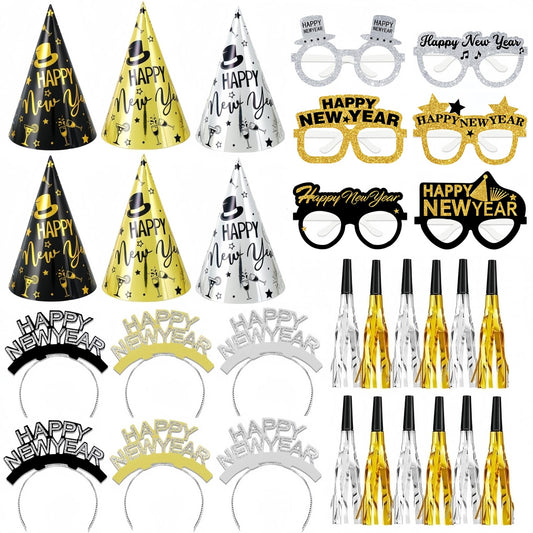 YVAINE 36-piece New Year’s Eve party set for celebrations and festive photos.