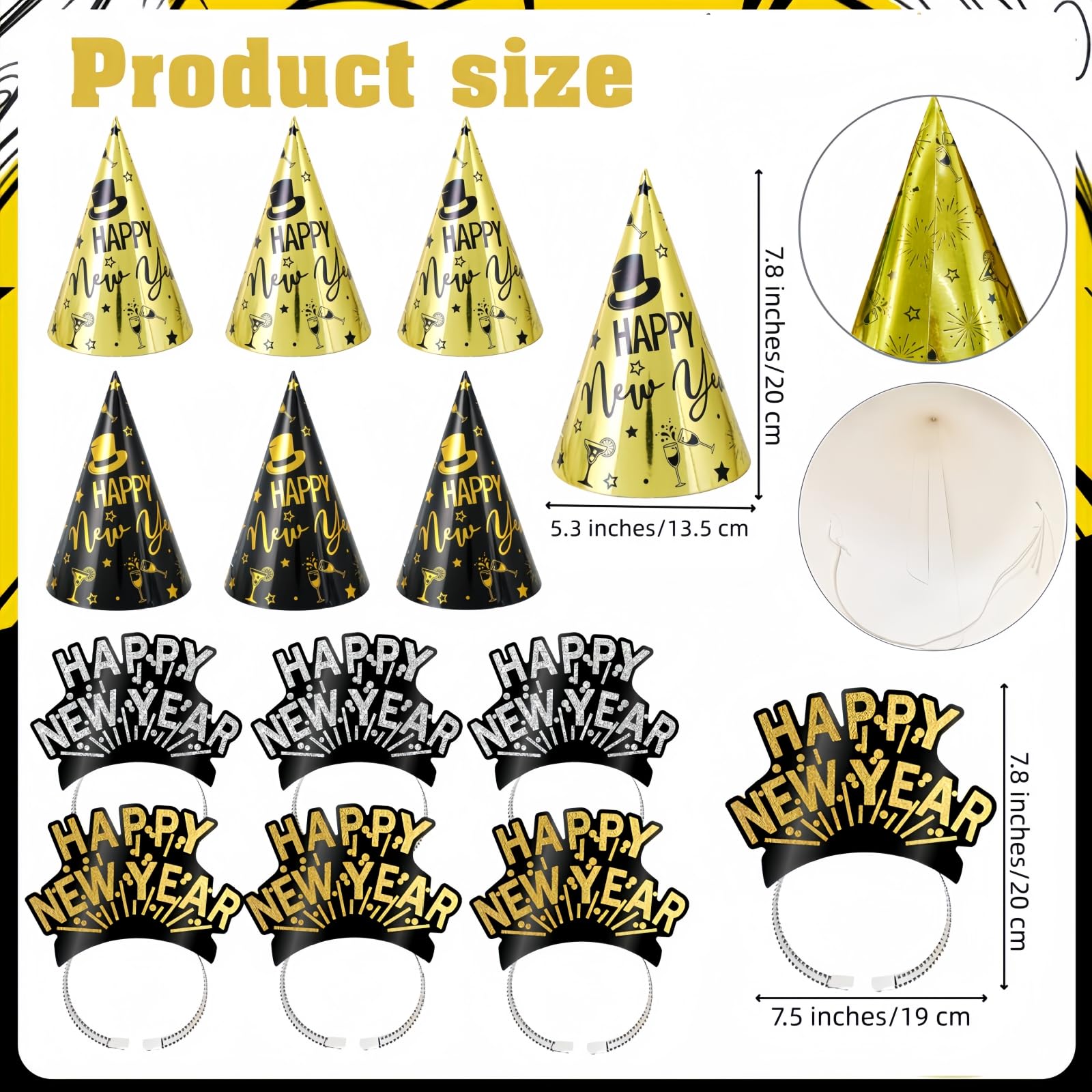 YVAINE New Year glasses for playful photos and toasts