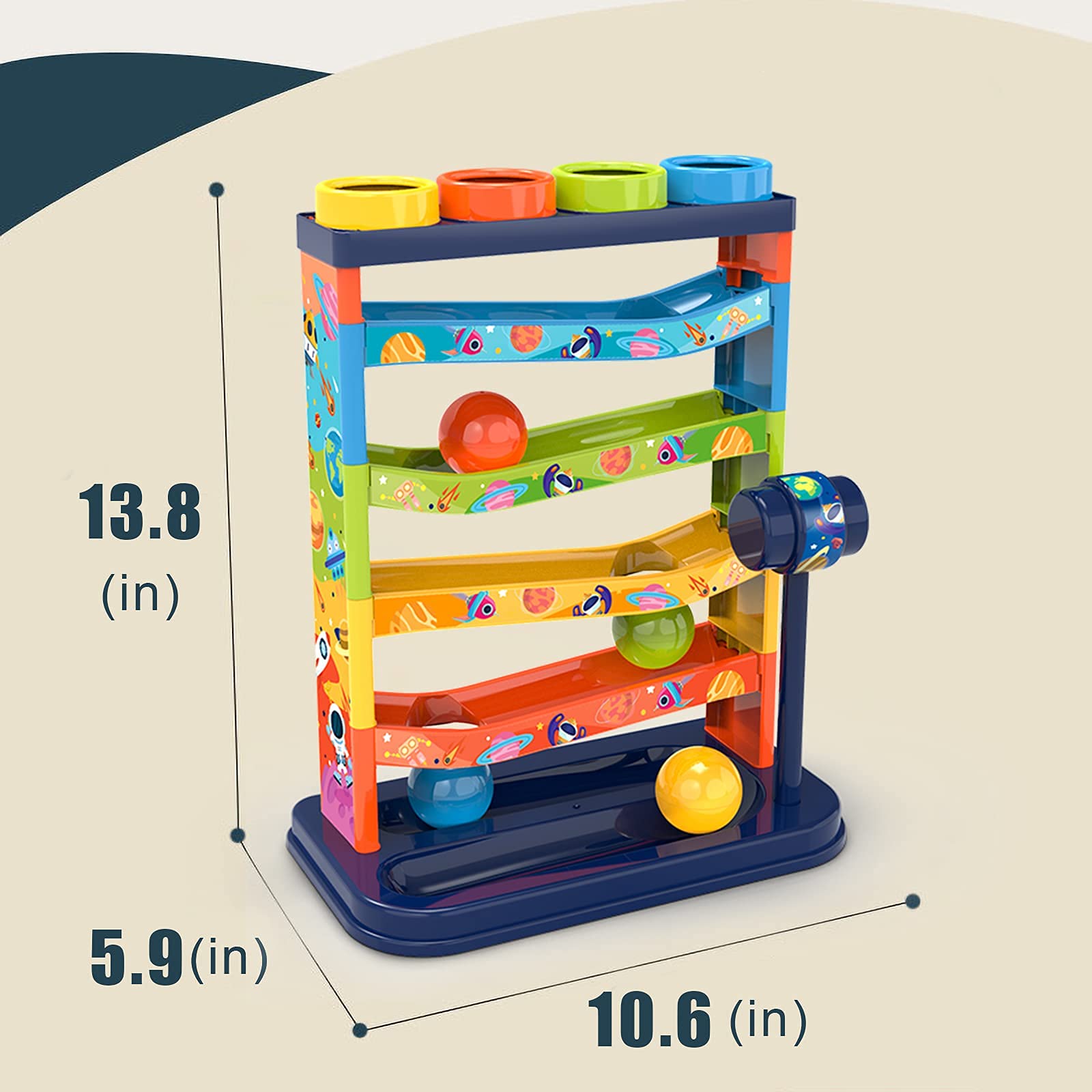 YVV Pound a Ball Toy ABS plastic image underscoring durability and safety