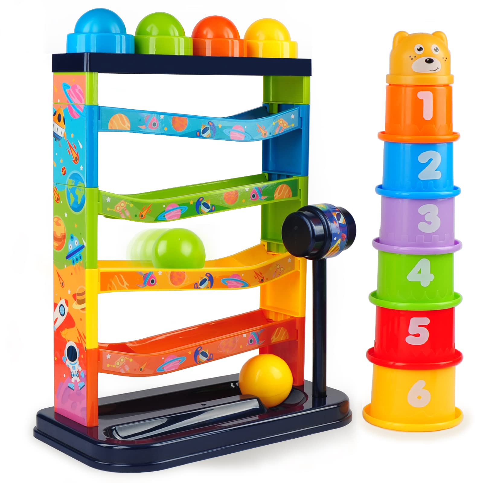 YVV Pound a Ball Toy hammer image: toddler-friendly grip for safe play