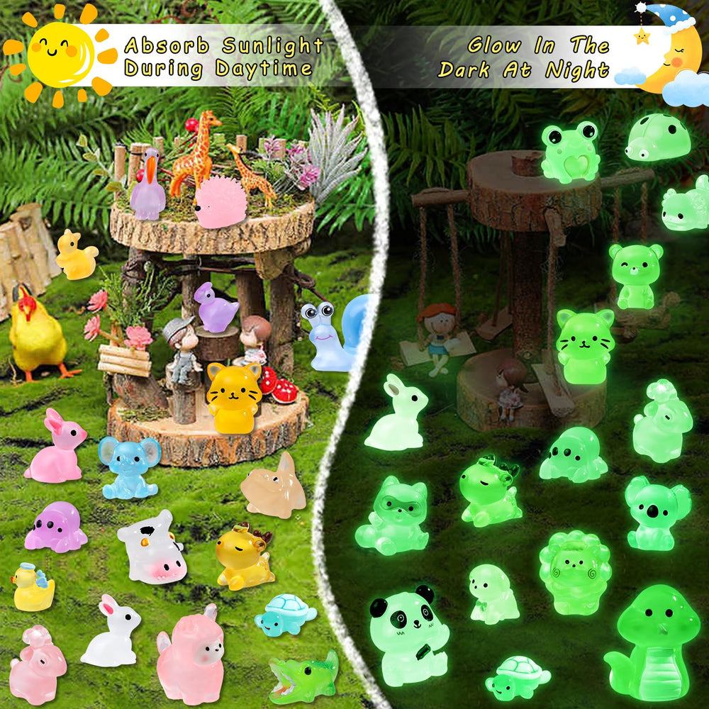 ywevyezc luminous mini resin animals frogs glow in dim corners of terrariums