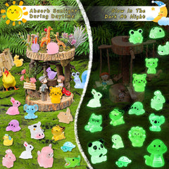 ywevyezc luminous mini resin animals frogs glow in dim corners of terrariums