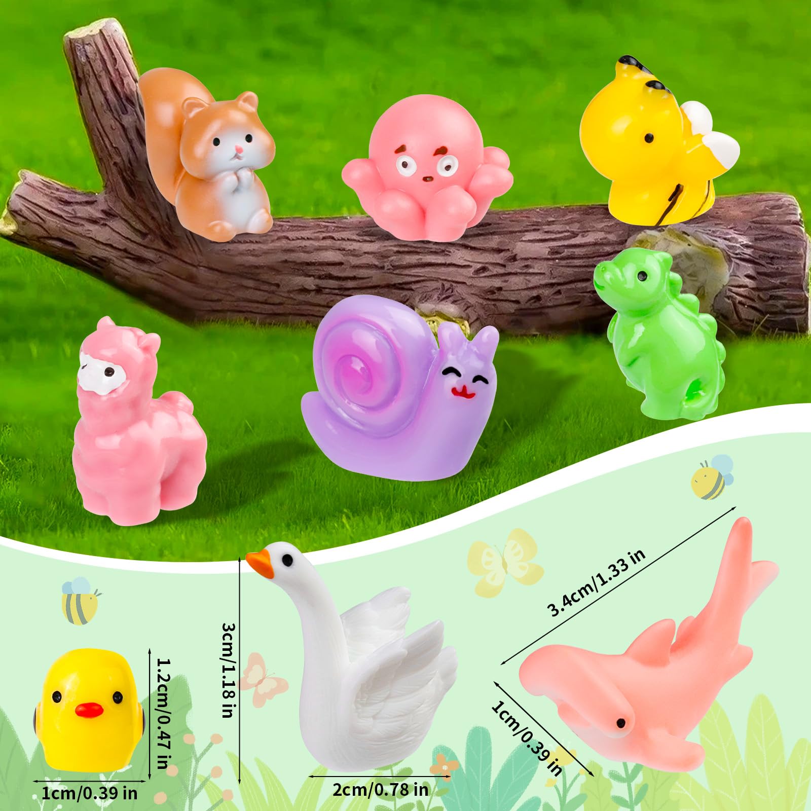 Ywevyezc mini resin animals colorful specimens for creative storytelling