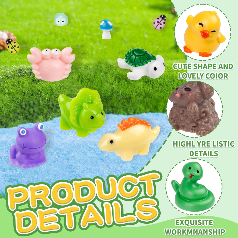 Ywevyezc mini resin animals fairy garden decor brightens outdoor displays