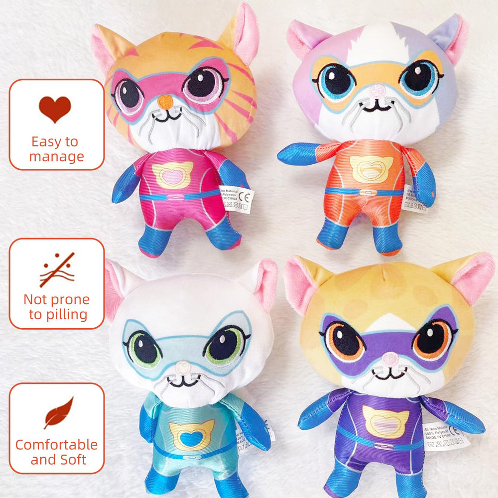 YXCTZKVX SuperKitties Ginny plush detail with vibrant spots and stitching