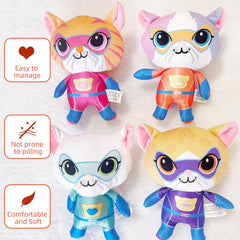 YXCTZKVX SuperKitties Ginny plush detail with vibrant spots and stitching