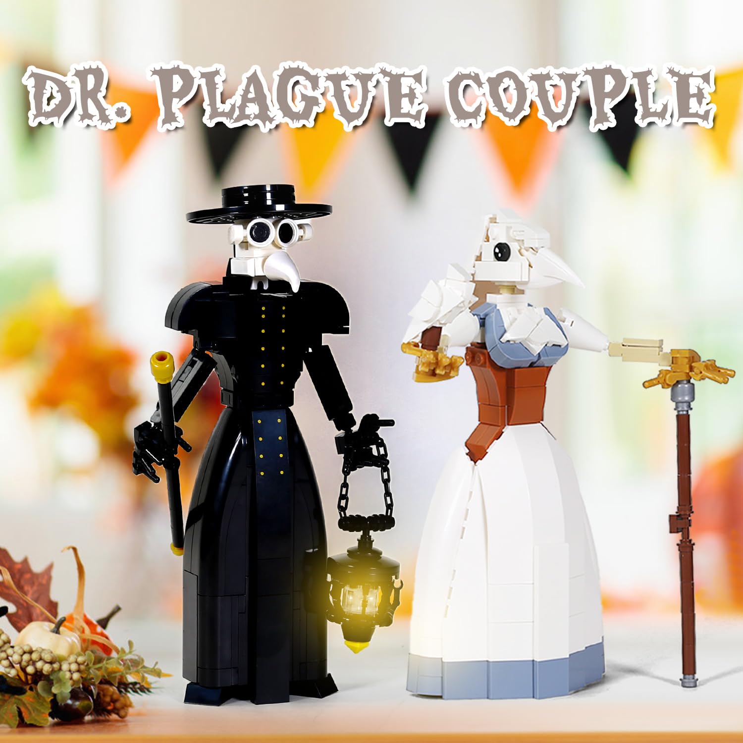 YXMUGXY plague doctor building blocks, vibrant ABS pieces for durability