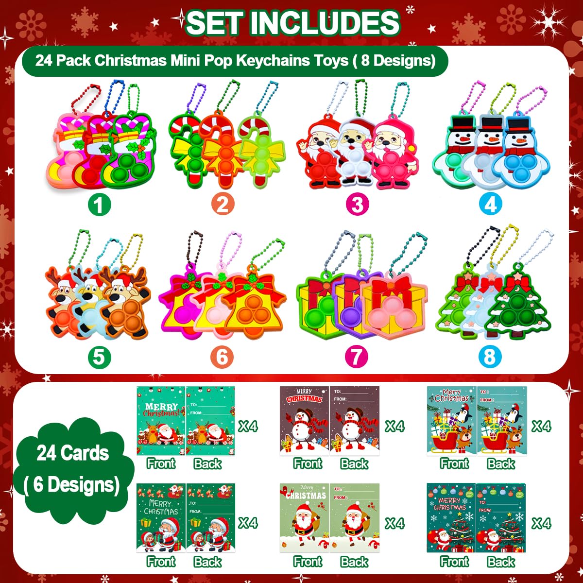 YXOTJHS Christmas Hat Pop-It: colorful, compact fidget for backpacks and desks.